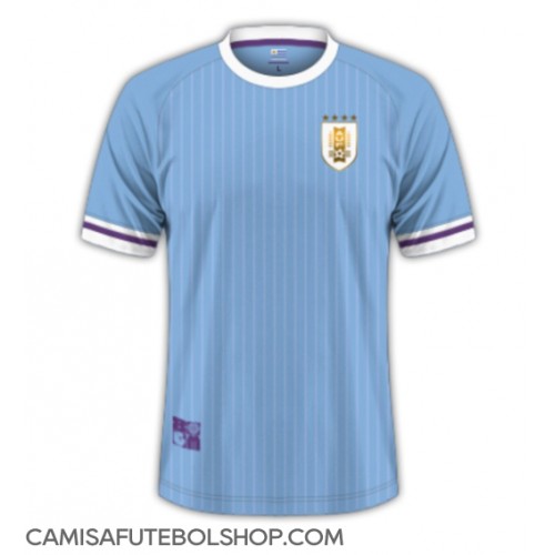 Camisa de time de futebol Uruguai Replicas 1º Equipamento Copa America 2024 Manga Curta